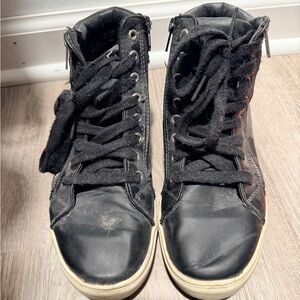 steve madden eniigma black high top zip sneaker size 7
